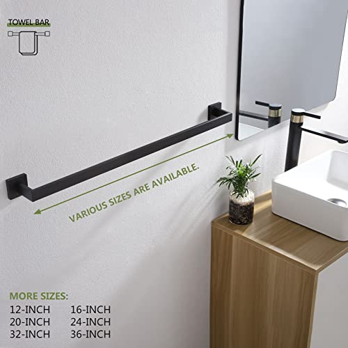 KOKOSIRI 32-Inch Single Towel Bar, Bathroom Kitchen Towel Holder, Wall Mounted SUS304 Stainless Steel Towel Rack 2 Pack, Matte Black, B4003BK-L32-P2 - color: Matte Black, size: 32-Inch (2 Pack)