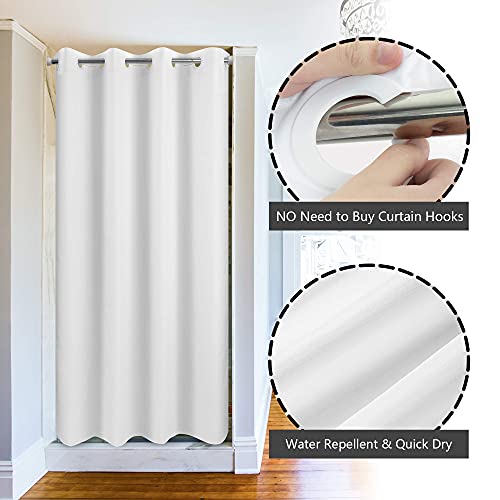 River Dream Stall Size Fabric Shower Curtain No Hooks or Liner Needed - Soft Shower Stall Curtain 54" x 78" Hotel Grade, Waterproof & Machine Washable, White, 54x80 - color: White, size: 54"W x 80"L (Pack of 1)