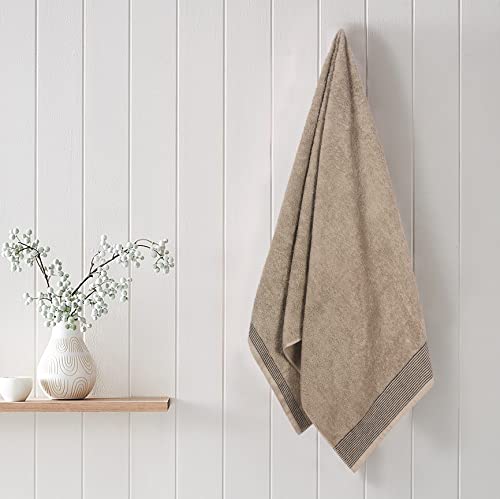 BELIZZI HOME 2 Pack Oversized Cotton Bath Towels, Tan, 28x55 inches - color: Tan