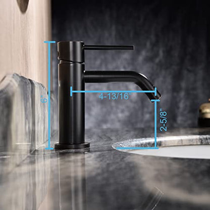 Oil Rubbed Bronze Bathroom Faucet Single Hole, Single Handle Bronze Sink Faucet Bathroom with Pop Up Drain and Water Faucet Supply Lines - color: Oil Rubbed Bronze, size: Faucet