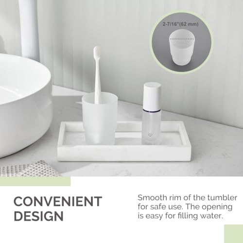 Angle Simple Bathroom Rinsing Cup, Frosted Glass Tumbler Cup | Toothbrush and Toothpaste Holder Drinking Glasses Glassware Replacement