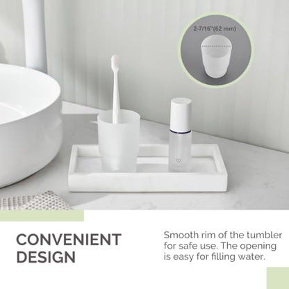 Angle Simple Bathroom Rinsing Cup, Frosted Glass Tumbler Cup | Toothbrush and Toothpaste Holder Drinking Glasses Glassware Replacement