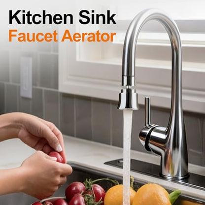 Metal Swivel Sink Faucet Aerator/Extender | 360° Swivel Faucet Sprayer Nozzle for Kitchen Bathroom, Dual Modes Sink Sprayer Attachment, Anti-clogging Design, Silver - color: Chrome