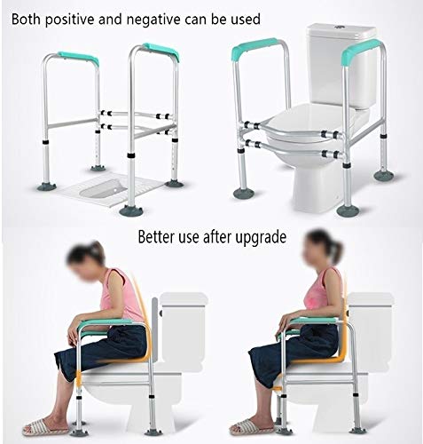 Toilet Safety Frame Free Standing Toilet Grab Bars Surrounding Rail Bathroom Handrail Adjustable Height with Safety Handles for Elderly, Disabled, Handicapped, Bathroom ALGFree