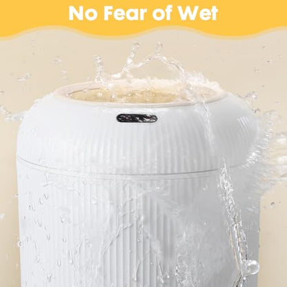 Motion Sensor Bathroom Trash Can,3 Gallon Auto Touchless Trash Bin | Automatic Garbage can with Lid and Legs,Electric,Tall,Plastic,Small White wastebasket for Bedroom,office,kitchen,RV,Toilet - color: White