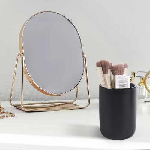 BosilunLife Ceramic Toothbrush Holder - 12oz Bathroom Toothbrush Holder Black Tooth Brush Holders Tumbler Cups Reusable Toothbrush Mouthwash Cup Small Toothbrush and Toothpaste Holder - color: Black-cyl, size: cylinder