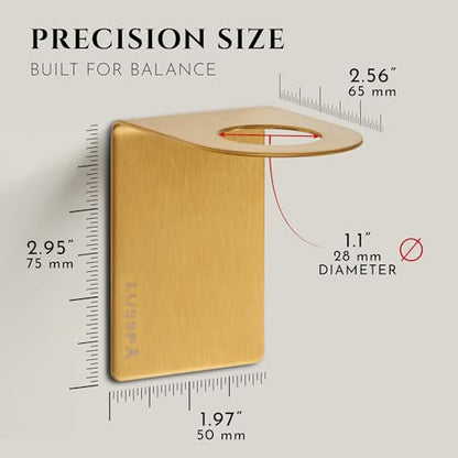Wall Mount Soap Dispenser Holder, 2 Pack – 304 Stainless Steel, 2.95"×1.97"×2.56", 1.1" Neck Fit, No-Drill Peel & Stick Adhesive, Rustproof, Fits LUSSPA Bottles (Brushed Gold) - color: Brushed Gold