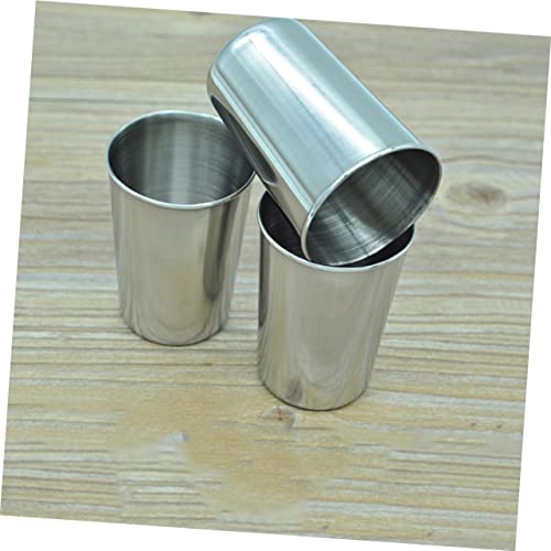 ULTECHNOVO 2pcs Stainless Steel Tumbler Cup Multi Use Bathroom Drinking Brushing Cups Silver Finish for Water Juice and More Easy to Clean - size: 6X6cm
