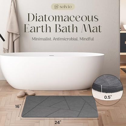 Quick Dry Shower Stone Bath Mat, Super Absorbent & Non-Slip 24 x 16 Inch Diatomaceous Earth Mat, Durable & Easy to Clean Diatomite Bath Mat for Bathroom Floor/Kitchen (River Silt) - color: River Silt