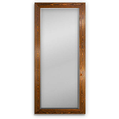 Barnwood Wood Full Length Mirror - Colonial Maple - color: Maple, size: 61"L x 25"W