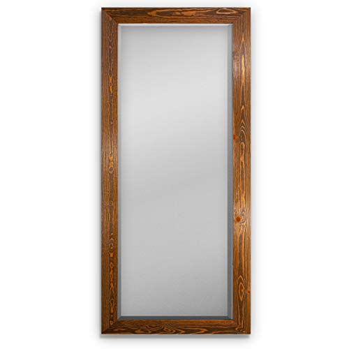 Barnwood Wood Full Length Mirror - Colonial Maple - color: Maple, size: 61"L x 25"W