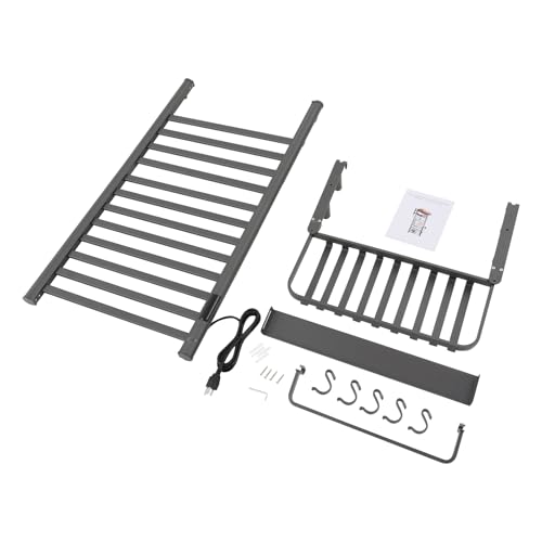 Electric Towel Warmer Rack, 12-Bar Wall Mounted Heated Towel Rack with Smart Touch Screen & Timer, IPX4 Waterproof Aluminum for Bathroom, Plug-in/Hardwired, Grey