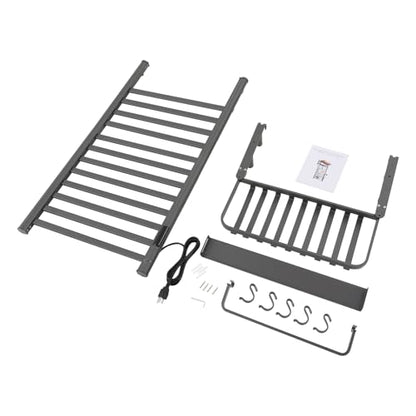 Electric Towel Warmer Rack, 12-Bar Wall Mounted Heated Towel Rack with Smart Touch Screen & Timer, IPX4 Waterproof Aluminum for Bathroom, Plug-in/Hardwired, Grey