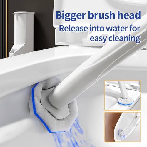 Hohoky 80Pcs Toilet Brush Refills for Disposable Toilet Bowl Brush Scrubber Cleaner Refill Pads,Toilet Brush Replacement Compatible Heads with Most Toilet Brushes Scrubber