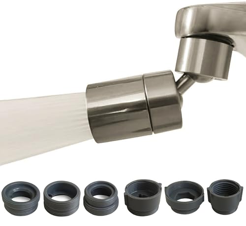 Rotating Faucet Aerator Extender,Nozzle Faucet Adapters, Universal Splash Filter Kitchen Tap Extension, Kitchen Sink Tap Head (Brushed Nickel 80°) - color: Brushed Nickel 80°