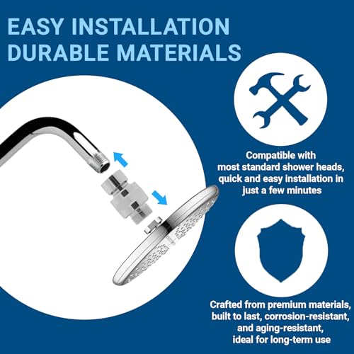 1 Pc Shower Connector Ball Joint Shower Head Swivel Ball Adapter Brass Adjustable Shower Arm Extension Universal Component Polish Chrome - color: Silver