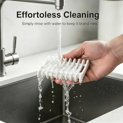 2 Pcs White Plastic Soap Dish, Self Draining Waterfall Design Bar Soap Holder, Non-Slip Soap Saver Tray Keeps Soap Dry for Shower Bathroom Kitchen Countertop - color: White