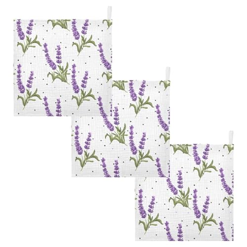 YETTASBIN Lavender Muslin Baby Hand Washcloths, Soft Cotton Bath Face Towel, 4 Layers Extra Absorbent Feeding Burp Cloth for Newborn Infant, 5 Pack - size: 12 Inch x 5 Pack