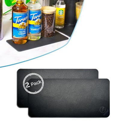 Ternal DripGuards Absorbent Counter Mat 2-Pack | Waterproof, Quick-Dry Coffee Bar Mat for Kitchen, Sink & Drink Station | Non-Slip, Spill-Proof Protector for Water, Oil & Syrup [5.5" x 12"] - size: 5.5x12in-Regular