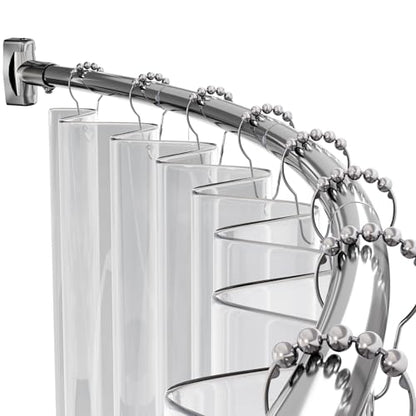 AmazerBath 20-84 Inches Arched Curved Shower Curtain Rod, Heavy Duty Shower Rod Rust Proof Bathroom Curtain Rod, Adjustable Telescoping Design Easy Segmented Installation, Need to Drill, Chrome - color: Chrome