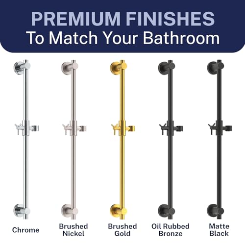 HammerHead Showers Solid Metal 27.5-Inch Shower Slide Bar for Hand held Shower Heads, Adjustable Height Showerhead with Hose Rail System, Easily Adjust Height & Angle of Handshower, Oil Rubbed Bronze - color: Oil Rubbed Bronze