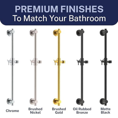 HammerHead Showers Solid Metal 27.5-Inch Shower Slide Bar for Hand held Shower Heads, Adjustable Height Showerhead with Hose Rail System, Easily Adjust Height & Angle of Handshower, Oil Rubbed Bronze - color: Oil Rubbed Bronze