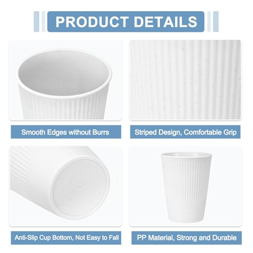 uxcell 4 Pcs Simple Toothbrush Cup, 3.3 x 3.3 x 4.2 Dishwasher Safe Bathroom Tumbler Reusable Plastic Cup Set for Storing Toothpaste Combs, Black/White - color: Black/White