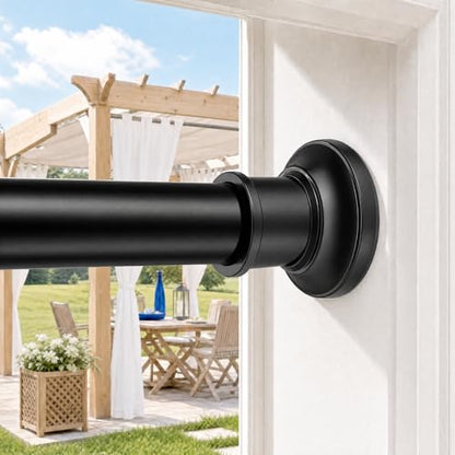 Shower Curtain Rod 30-64 Inch Tension Curtain Rod Shower Rod for Bathroom | No Drilling Tension Rod,Heavy Duty ,1.1 Inch Thick Diameter,Spring Adjustable,No Rust,Windows,Black - color: Black, size: 30-64 inches