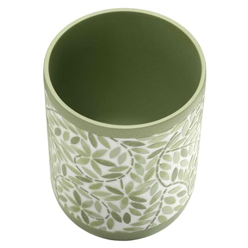 Avanti Linens - Wastebasket, Resin Accessories, Guest Bathroom Essentials (Stratford Collection, Green) - size: Wastebasket