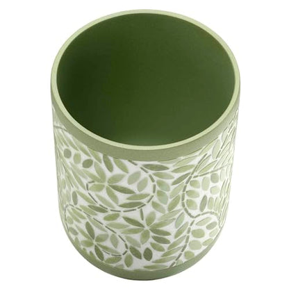 Avanti Linens - Wastebasket, Resin Accessories, Guest Bathroom Essentials (Stratford Collection, Green) - size: Wastebasket