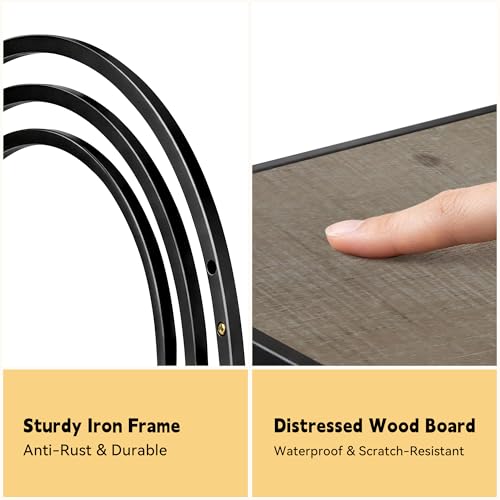 Oakrain Black Wall Shelf with Arched Metal Frame, Set of 2, 13"&16" | Rustic Wood Floating Shelves, Farmhouse Towel Rack for Bathroom, Entryway, Living Room, Bedroom - color: Black