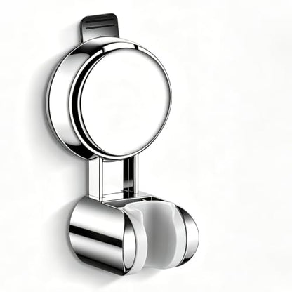 Hand held Shower Head Holder- Enhanced Suction Cup - 5 Angles Adjustable - Relocated Bathroom Wall Mount Shower Wand Holder (Chrome Finish)