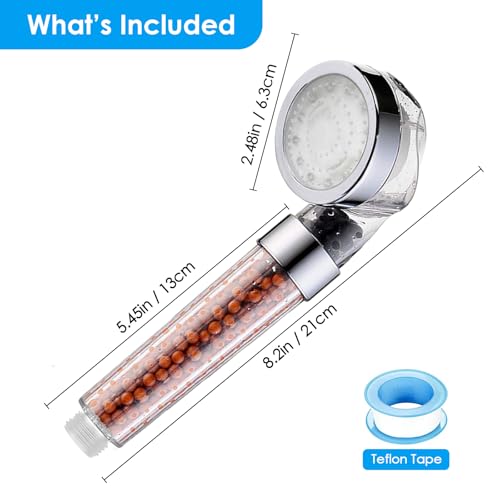 Vacto Temperature Controlled 3-color Changing Shower Head Kit, Water Saving Showerheads with Filtration Beads, LED High Pressure Handheld Shower Head Set (No Hose and Bracket) - color: Temperature Controlled Shower Head (No Hose & Bracket)