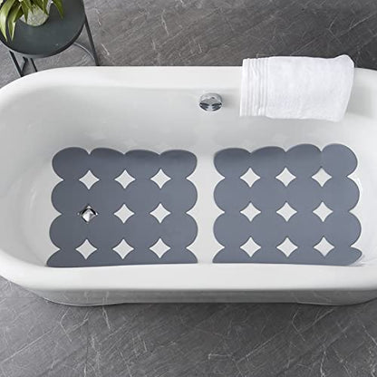 Webos Square Shower Mat Nonslip - 2PCS Rubber Bathtub Mat with Suction Cups for Inside Shower Bathroom Floor (Grey, 21X21) - color: Grey(2pcs)