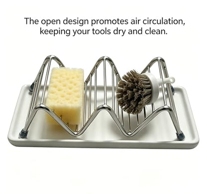 Heavy Weight 3.28oz Soap Dish with Removable Ceramic Drain Tray, 304 Stainless Steel Rustproof Self Draining Holder, Ideal for Regular Bar Soap, Bathroom Kitchen Sink (Cool White) - color: Cool White