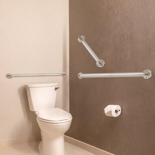 Homewerks 068 HW11218SS 18 Inch Bathroom Grab Bar with 1-1/2 Inch Diameter and Exposed Screws ADA Compliant - Brushed Stainless Steel - color: 1.5 Inch Diameter, size: 18 Inch