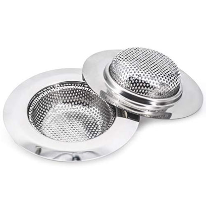 Kitchen Sink Strainer Stainless Steel Sink Strainer with Large Wide Rim 4.5" for Mesh Sink Strainer, Bathroom, Slop, Laundry, RV, Lavatory, Large (Pack of 2) - size: 4.5" Stainless Steel 2pcs