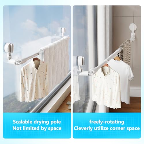 Towel Bar for Bathroom Wall Mounted,Adjustable No Drill Towel Rack,Rustproof Towel Holder,Retractable Drying Rack for Clothes,Space-Saving Towel Hanger for Closet,Bedroom,Balcony,20-34in