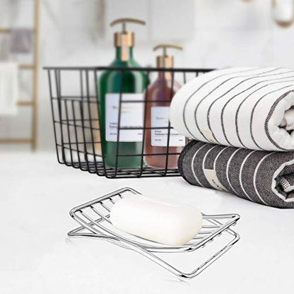 Soap Dish Stainless Steel Bar Soap Holder for Shower Bathroom, Self-draining Soap Dishes Sponge Holder for Kitchen Sink, Easy Cleaning Quick Dry with White Soap Saver - color: White-arch 1p