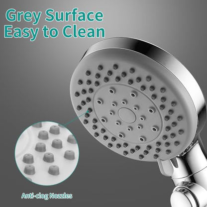 Handheld Shower Head with 79" Extra Long Hose 7 Modes, Chrome | High Pressure Shower Head with On/Off Switch Button, Powerful Wash Modes, for Baby and Pets Bath - color: Chrome, style: 6 Modes and Power Wash
