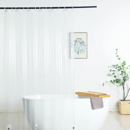 54x74 Inch Stall Shower Curtain Liner, Heavy Duty Clear PEVA Plastic Bath Shower Curtain Liner with 3 Bottom Magnets and 9 Metal Grommets - color: Clear, size: 54"W x 74"L (Pack of 1)