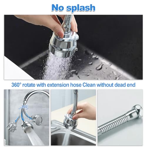 Kitchen Sink Faucet Sprayer Attachment, Movable Kitchen Tap Head 360° Rotatable, Anti-Splash Sink Sprayer Faucet Nozzle Head, Water Saving Faucet Aerator - style: 3 Modes Sprayer