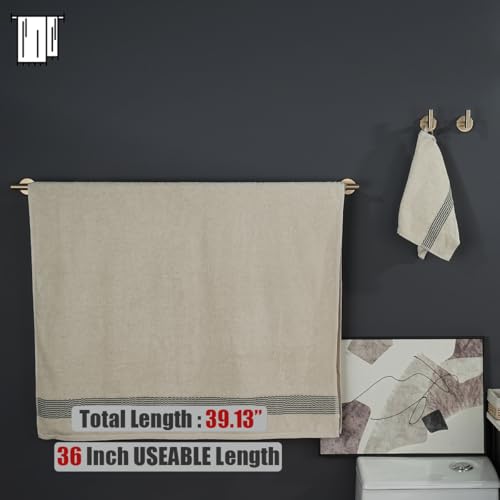 JQK Champagne Bronze Bath Towel Bar, 39 Inch 304 Stainless Steel Thicken 1mm Towel Rack Bathroom, Towel Holder Wall Mount, Useable Length 36 Inch, TB110L36-CB - color: Champagne Bronze, size: 39 Inch