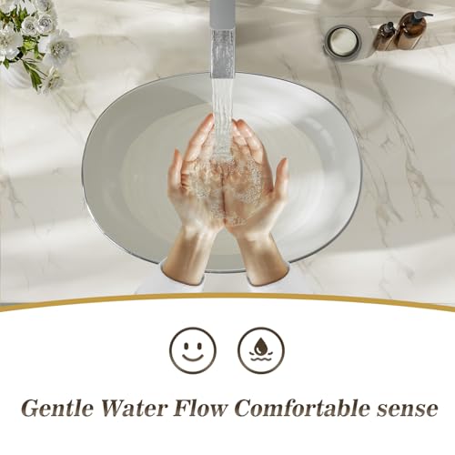 Phiestina Brushed Nickel Tall Bathroom Vessel Sink Faucet 2 Pack, Single Hole Single Handle Waterfall Above Countertop Sink Bathroom Faucet, with Pop Up Drain and Water Supply Line, NS-SF01-V-BN-2pack - color: Brushed Nickel, style: 2 pack