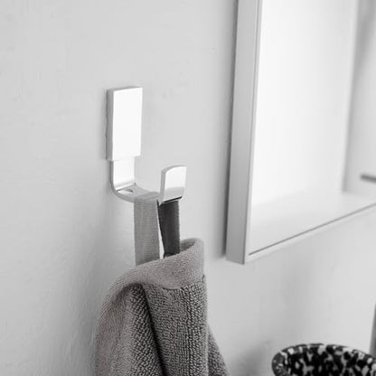 Brass Towel Hook, Bathroom Robe Coat Clothes Hook, Polished Chrome | Wall Mounted with Screws for Bathroom, Kitchen, Hotel, Garage, Laundry, Square Coat and Hat Hooks, Rustproof & High Quality - color: Polished Chrome, size: 1 Pack