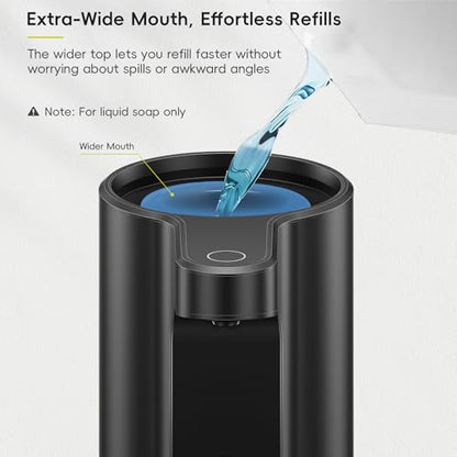 EKO Aroma Pro 13.5 fl oz Touchless Automatic Liquid Soap Dispenser, Rechargeable Hand & Dish Soap Dispenser for Bathroom and Kitchen, Waterproof, Adjustable Volume Control (Matte Black) - color: Matte Black, size: 13.5 oz (Premium Wireless Charging)