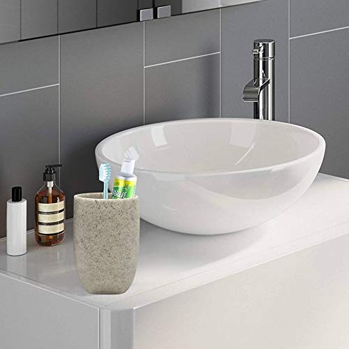nu steel Brogan Tumbler, Makeup Brush Holder and Toothbrush Cup for Bathroom, Countertop, Desk, Dorm, College, and Vanity -Resin