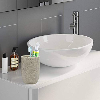 nu steel Brogan Tumbler, Makeup Brush Holder and Toothbrush Cup for Bathroom, Countertop, Desk, Dorm, College, and Vanity -Resin