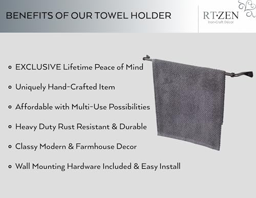 Farmhouse Bathroom Towel Holder Wall Mount, Matte Black Decoration | Wrought Iron Metal Towel Bar Rod, Handmade Home Decor Kitchen Hanger Organizer (26'' - Fits 24 Inch Towels) - size: Large, style: Axe