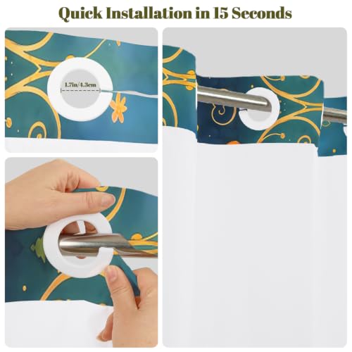 Boho Floral No Hook Shower Curtain with Snap in Liner & Tassels | Double Layer Waterproof & Mesh Top, Whimsical Dark Botanical & Wildflower Design for Modern Bohemian Style Bathroom, 71Wx77L - color: Whimsical Flowers